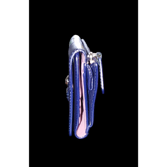 Coach dark blue leather tr-fold wallet - Picture 7 of 7